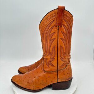 Andrea Collection Men Size 8E Brown Full Quill Ostrich Leather Western Boot